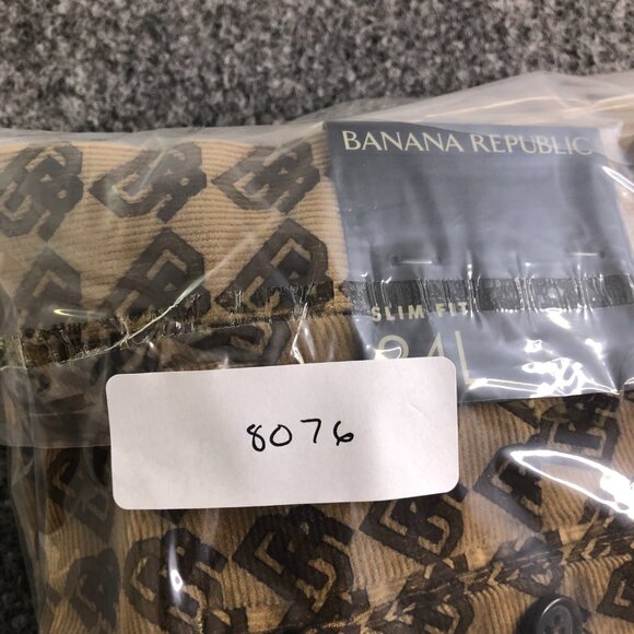 Banana Republic Pants Mens 34L 34x33 Slim Chino AOP Print All Over Stretch - Picture 12 of 12